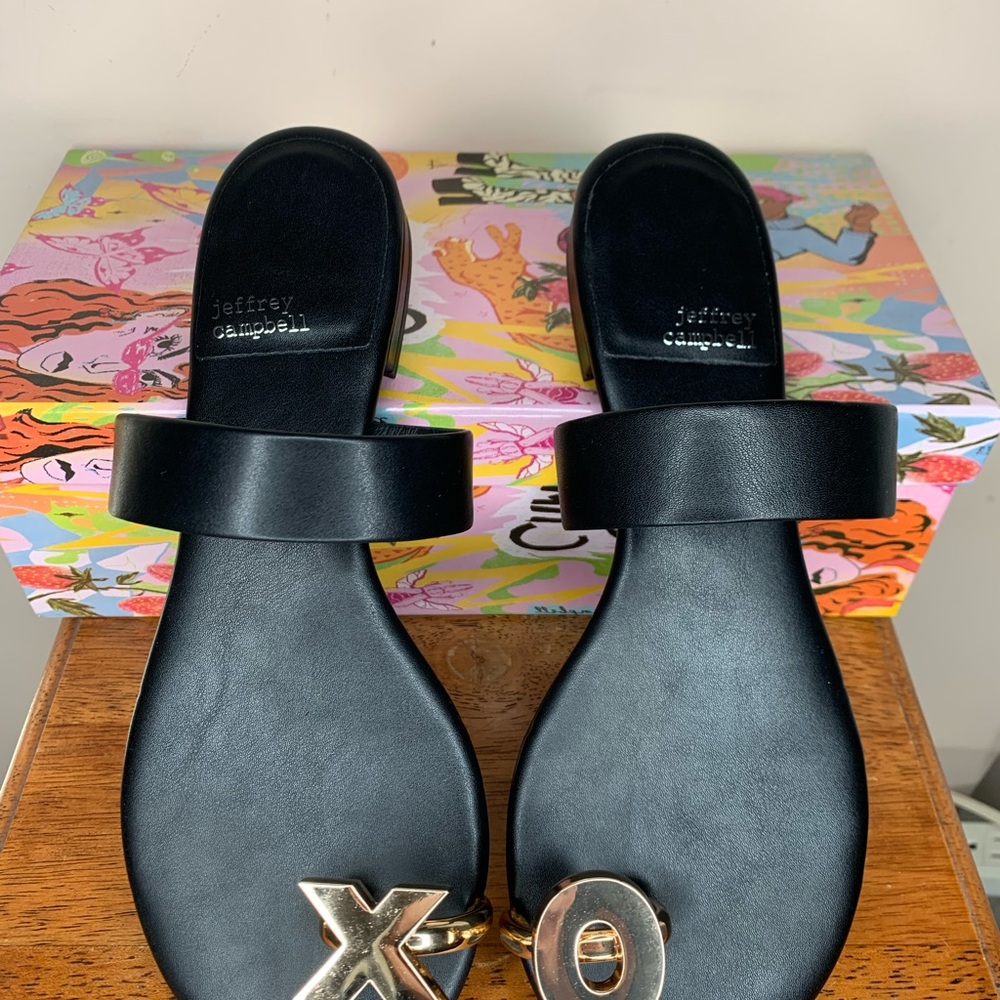 Jeffrey Campbell Black XO Sandals
